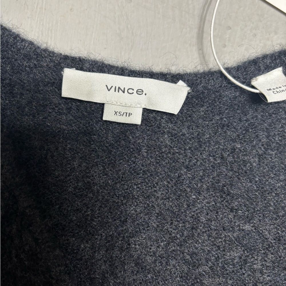 Vince Charcoal Sleeveless V Neck Sweater Dress - Picture 4 of 8